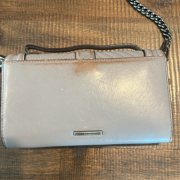 Rebecca Minkoff Small Love Leather Chevron Crossbody Bag | Grey - Picture 6 of 15